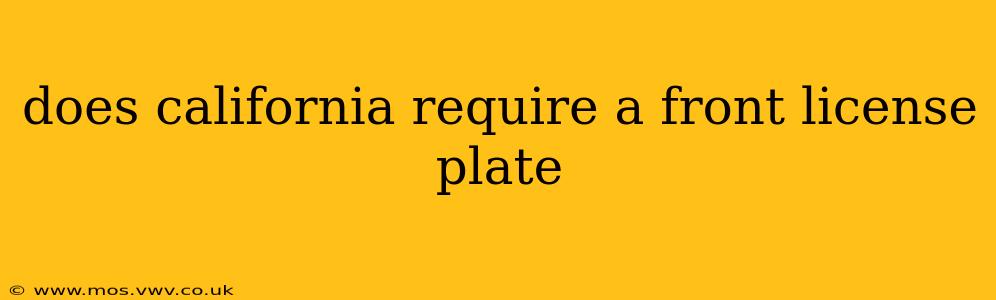 does california require a front license plate