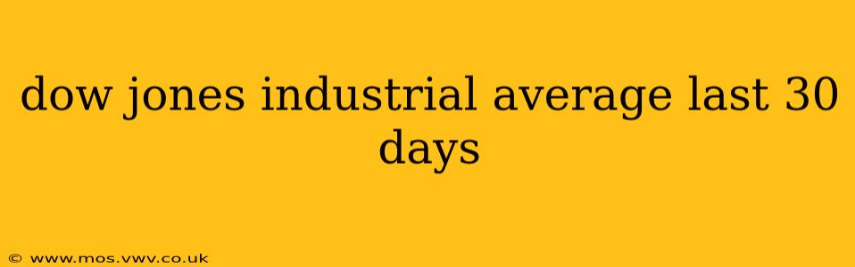 dow jones industrial average last 30 days