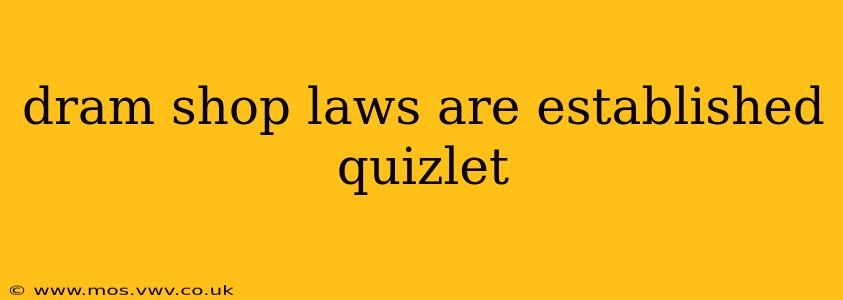 dram shop laws are established quizlet