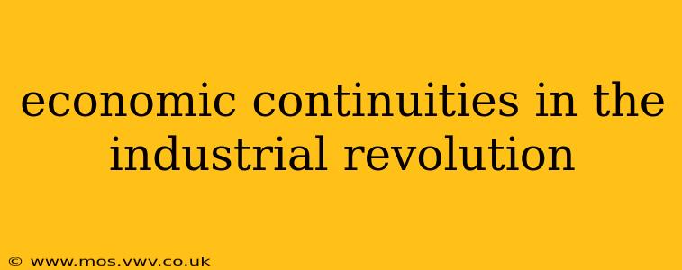economic continuities in the industrial revolution