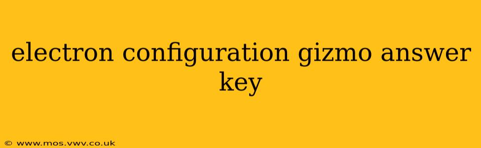 electron configuration gizmo answer key