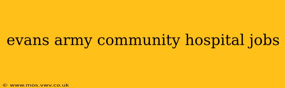 evans army community hospital jobs