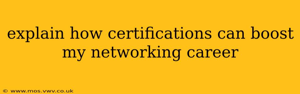 explain how certifications can boost my networking career