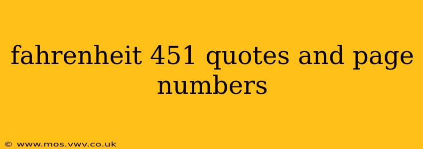fahrenheit 451 quotes and page numbers