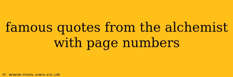 famous quotes from the alchemist with page numbers