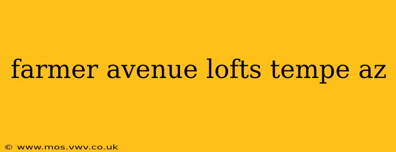 farmer avenue lofts tempe az