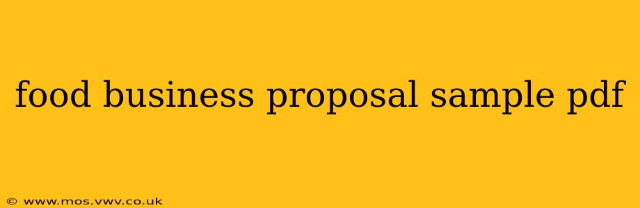 food business proposal sample pdf