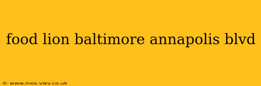 food lion baltimore annapolis blvd