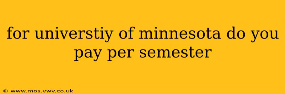 for universtiy of minnesota do you pay per semester