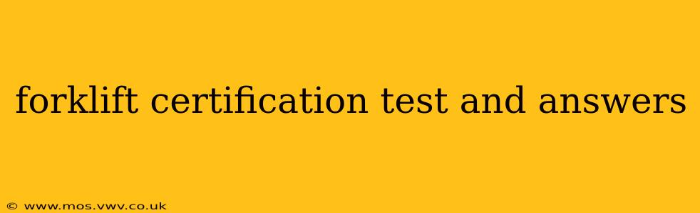 forklift certification test and answers