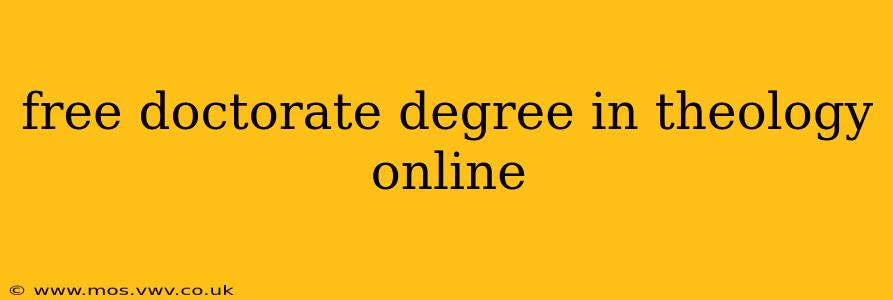free doctorate degree in theology online