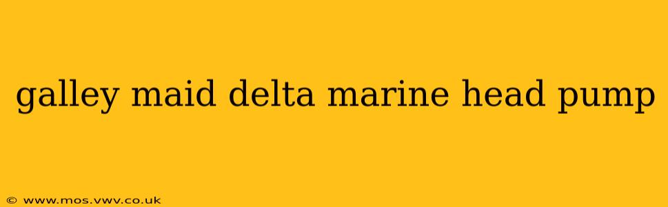 galley maid delta marine head pump