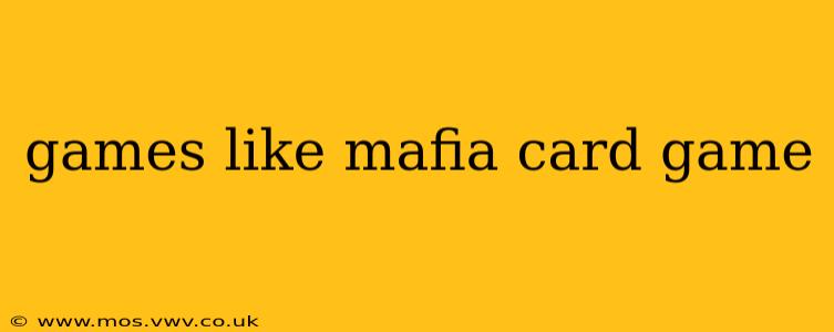 games like mafia card game