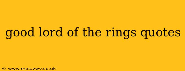 good lord of the rings quotes
