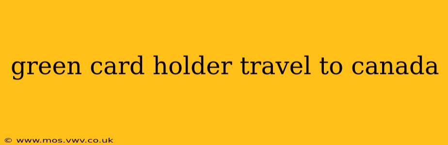 green card holder travel to canada