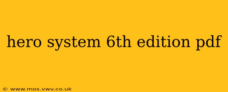 hero system 6th edition pdf
