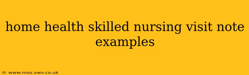 home health skilled nursing visit note examples