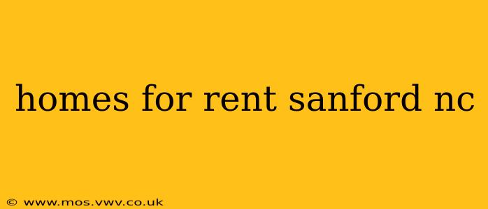 homes for rent sanford nc