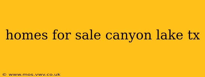 homes for sale canyon lake tx