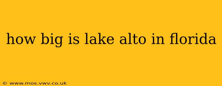 how big is lake alto in florida