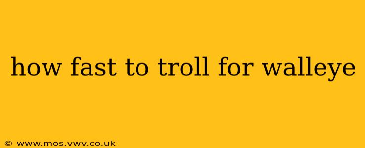 how fast to troll for walleye