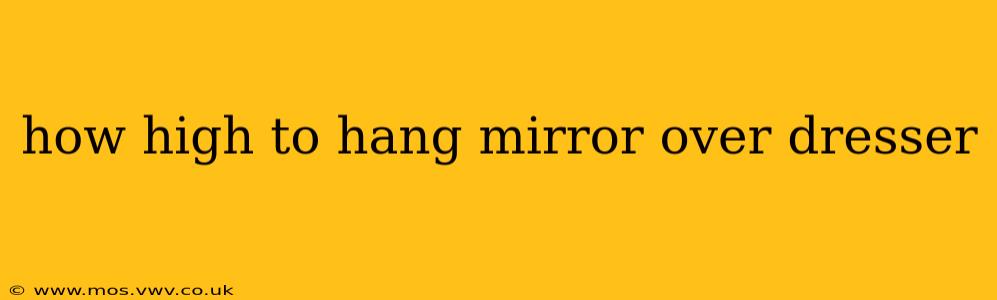 how high to hang mirror over dresser