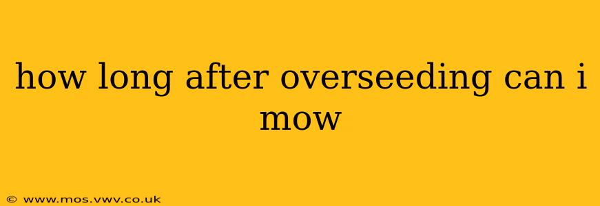 how long after overseeding can i mow