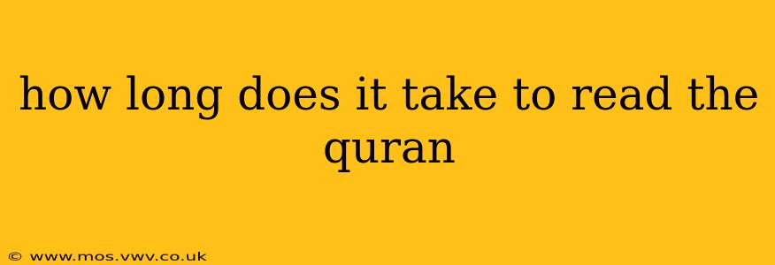 how long does it take to read the quran