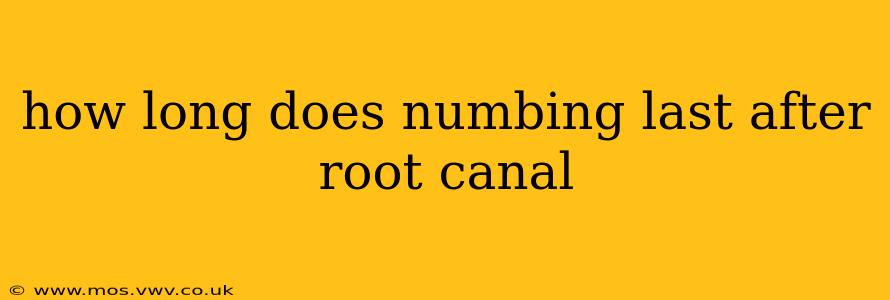 how long does numbing last after root canal