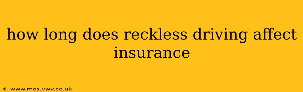 how long does reckless driving affect insurance
