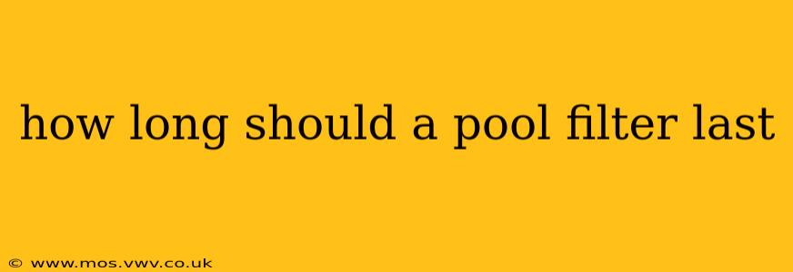 how long should a pool filter last