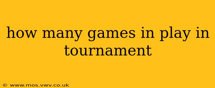 how many games in play in tournament
