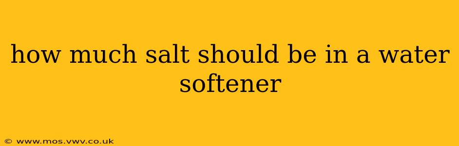 how much salt should be in a water softener