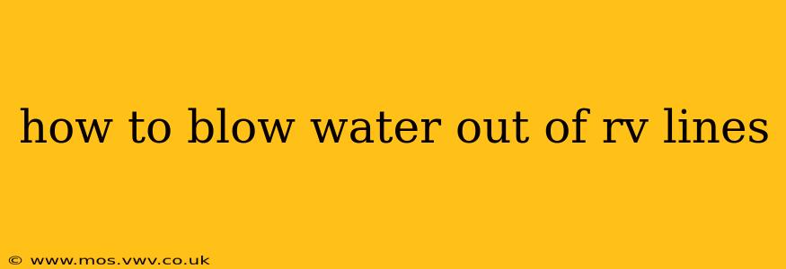how to blow water out of rv lines
