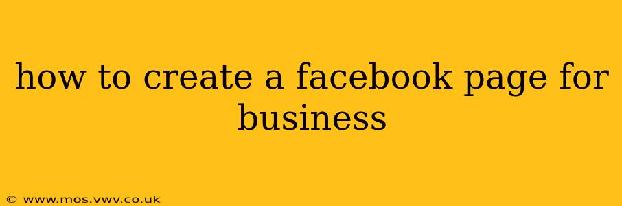 how to create a facebook page for business