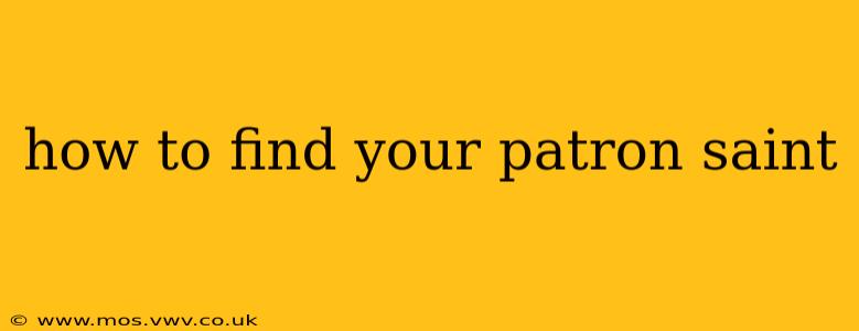 how to find your patron saint