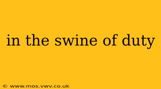 in the swine of duty