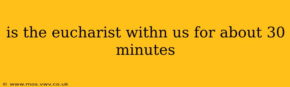 is the eucharist withn us for about 30 minutes