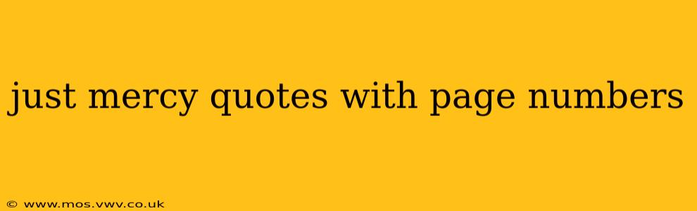 just mercy quotes with page numbers