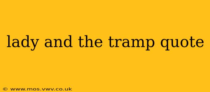 lady and the tramp quote
