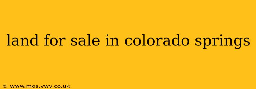 land for sale in colorado springs