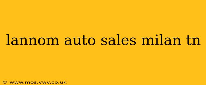 lannom auto sales milan tn