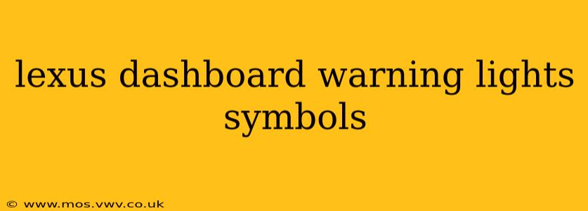 lexus dashboard warning lights symbols