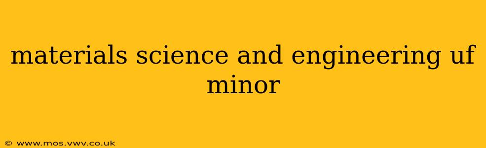 materials science and engineering uf minor