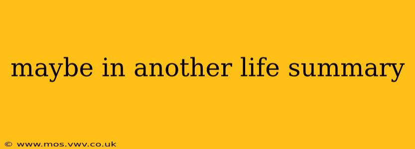 maybe in another life summary