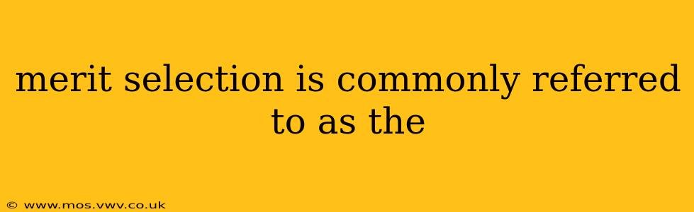 merit selection is commonly referred to as the