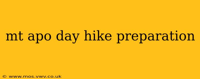 mt apo day hike preparation