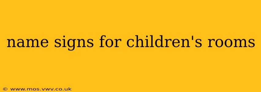 name signs for children's rooms