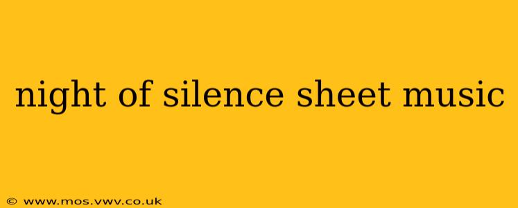 night of silence sheet music