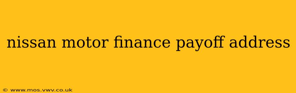 nissan motor finance payoff address